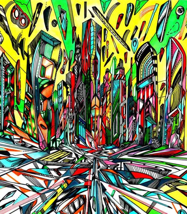 Let the Rivers run by Marko Gavrilovic Let the rivers run, city painting giclée by Marko Gavrilovic - Image 1