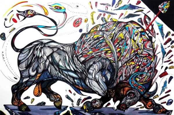 Runner 6, giclée on paper Runner 6, bull painting giclée - Image 2