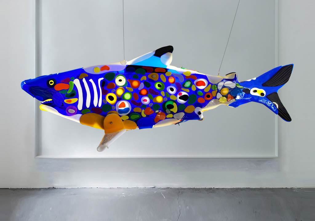 Shark light sculptures by Marko Gavrilovic