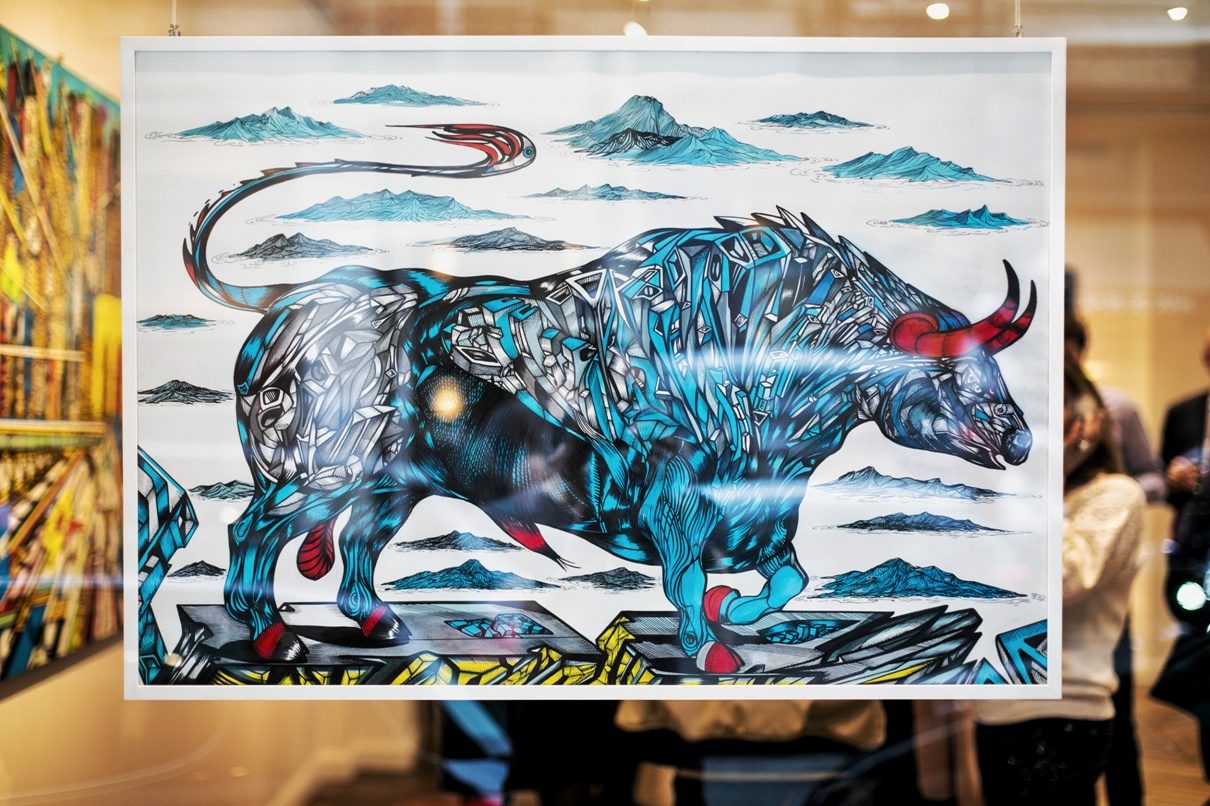 Bull paintings by Marko Gavrilovic, Solo show, The Flow in Paris