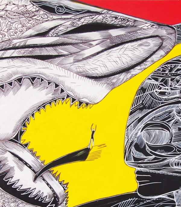 What is fear, detail 2 What is fear, detail 2, shark painting by Marko Gavrilovic