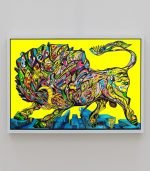 Yellow horns, bull painting print by Marko Gavrilovic, interior 1