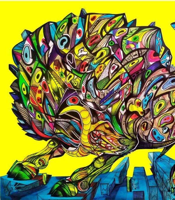 Yellow horns by Marko Gavrilovic detail Yellow horns, bull giclée by Marko Gavrilovic - Image 1