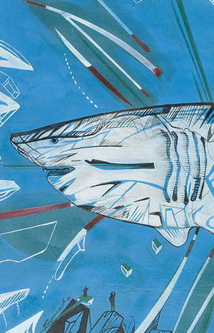 Blue shark painting, by Marko Gavrilovic