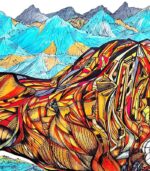 Highlander, bull painting giclee, close-up number 2