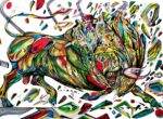 Running around, bull painting by Marko Gavrilovic
