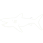 White Marko Gavrilovic Shark sculpture logo