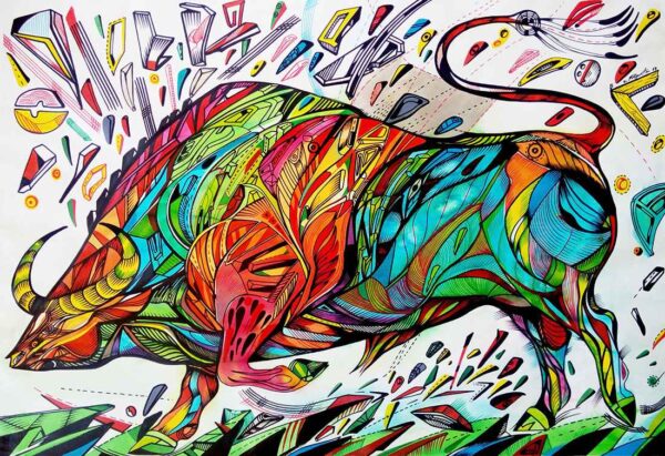 Swamp buffalo, bull painting giclée by Marko Gavrilovic - Image 2