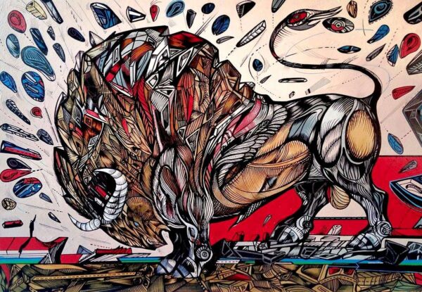 Taking a pause, bull painting by Marko Gavrilovic Taking a pause, bull painting by Marko Gavrilovic