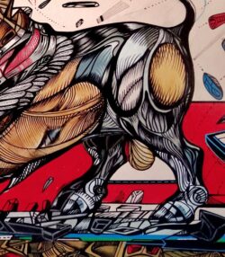 Taking a pause, close-up 2 bull painting by Marko Gavrilovic