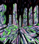 The source of Purple, close-up 2, city painting by Marko Gavrilovic