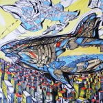 There is an endless sea inside, close-up 1, shark painting