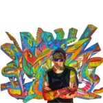 Serbian Contemporary artist Marko Gavrilovic with his artwork Contemplation in tranquility