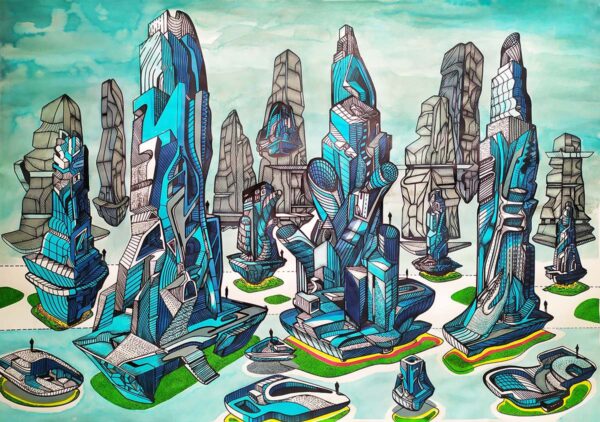 How inappropriate to call this planet Earth when it is clearly Ocean, giclee on canvas, artist Marko Gavrilovic How inappropriate to call this planet Earth when it is clearly Ocean, giclee on canvas, artist Marko Gavrilovic